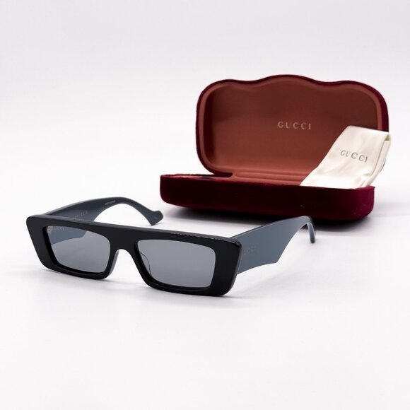 NEW GUCCI GG1331S 005 BLACK SILVER UNISEX SUNGLASSES GUCCI - Picture 3 of 12